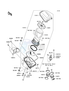 KVF750 4x4 KVF750A6F EU GB drawing Air Cleaner