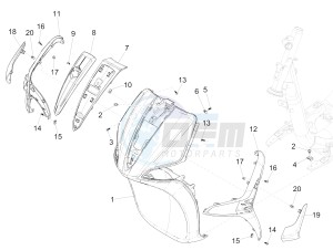 Liberty 125 iGet 4T 3V ie ABS (EMEA) drawing Front shield