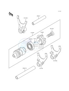 KX 500 E [KX500] (E1-E3) [KX500] drawing CHANGE DRUM_SHIFT FORK