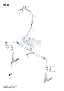 LT-Z400 (E28-E33) drawing FRONT BRAKE HOSE