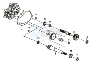 SYMPHONY 50 25KMH drawing CRANKCASE - DRIVE SHAFT