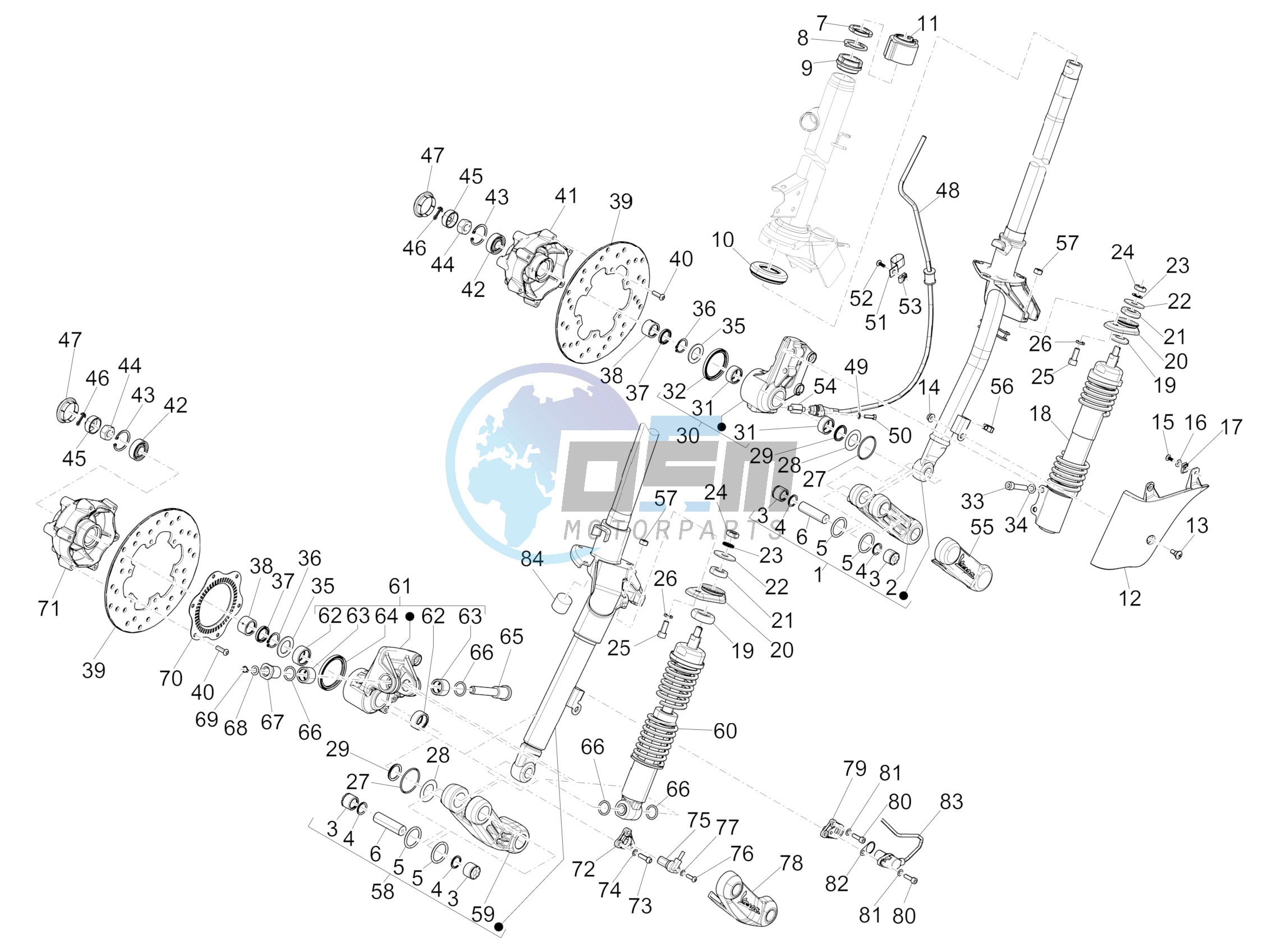 Fork/steering tube - Steering bearing unit