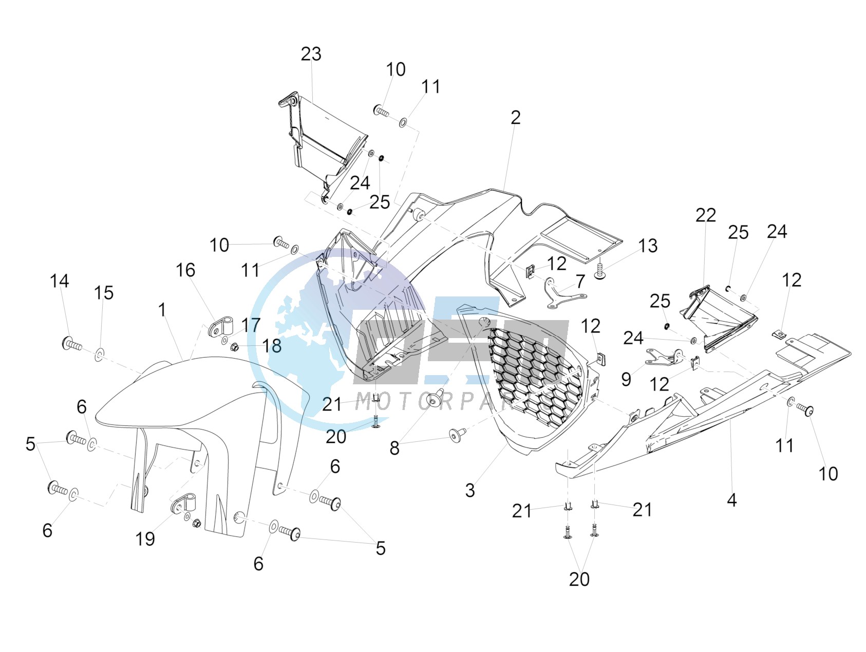 Front mudguard-Pillar