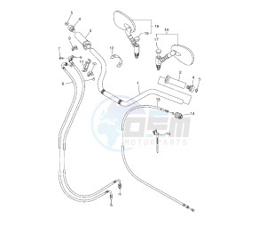 XVS A MIDNIGHT STAR 1300 drawing STEERING HANDLE AND CABLE