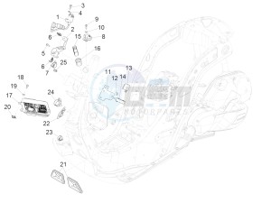 GTS 125 GTS SUPER 125 4T IE ABS E4 (EMEA) drawing Voltage Regulators - Electronic Control Units (ecu) - H.T. Coil