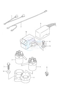 DF 25 drawing PTT Relay Remote Control w/Power Tilt