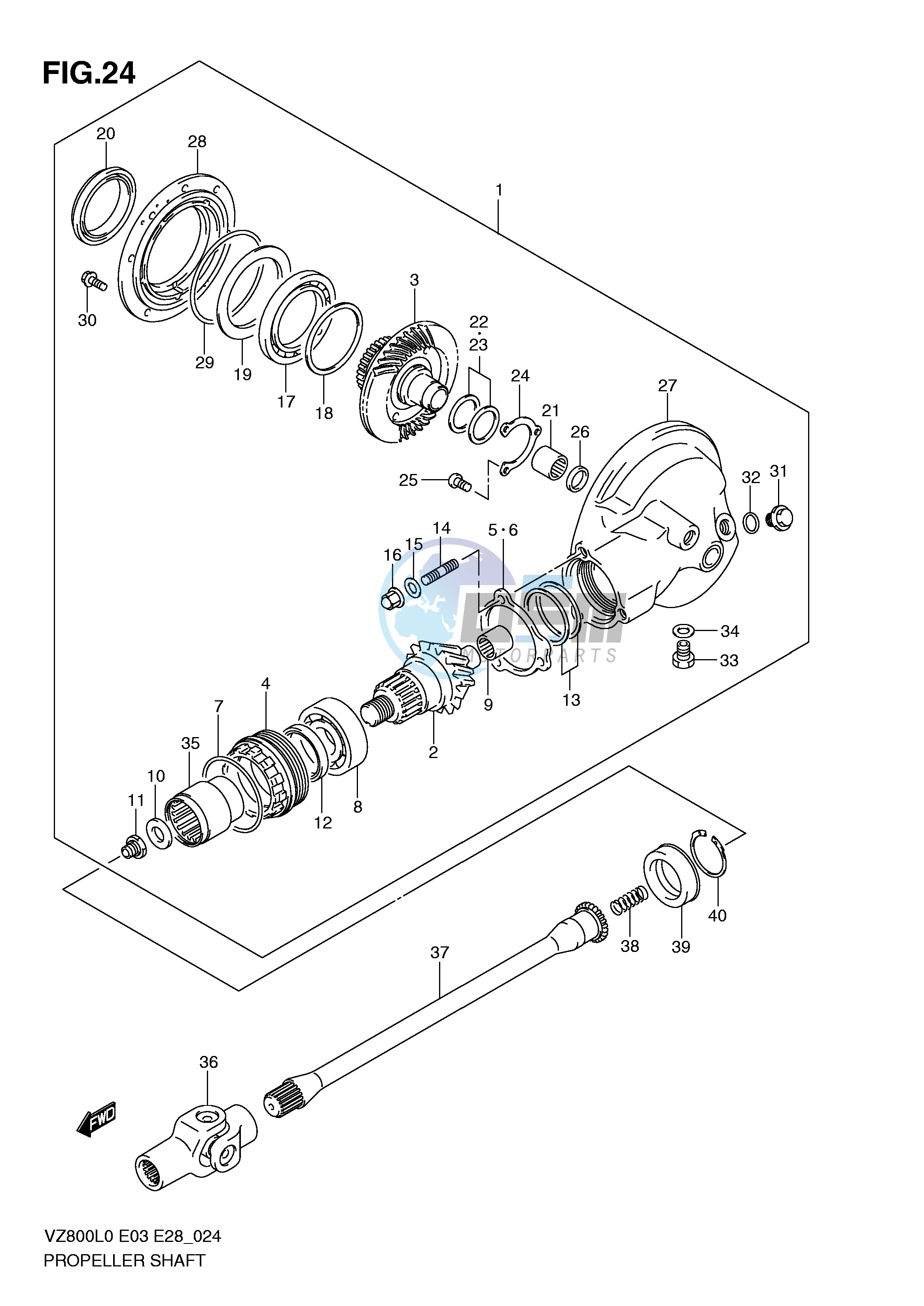 PROPELLER SHAFT - FINAL DRIVE GEAR