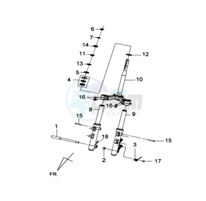 GTS 125 EFI drawing FRONT FORK/ STEERING STEM