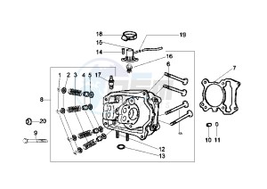 Beverly RST 250 drawing Cylinder head - Valves