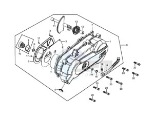 MIO 50 L6 drawing CRANKCASE COVER LEFT /  KICKSTARTER PEDAL