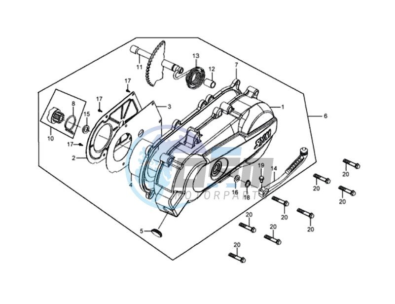 CRANKCASE COVER LEFT /  KICKSTARTER PEDAL