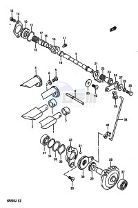 RM250 1988 drawing EXHAUST VALVE