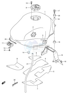 GSX600F (E2) Katana drawing FUEL TANK (MODEL K5 K6)