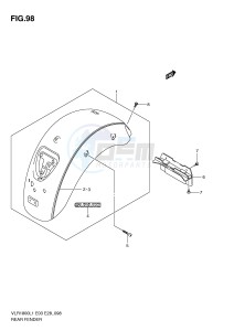 VLR1800 (E3-E28) drawing REAR FENDER (VLR1800TL1 E33)