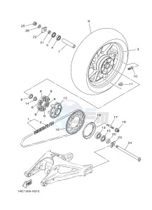 MT09A MT-09 ABS 900 (2DR3) drawing REAR WHEEL