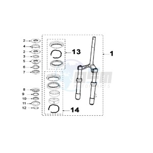 GEOPOLIS 250SC EU drawing FRONT FORK / STEERINGHEAD 6,35