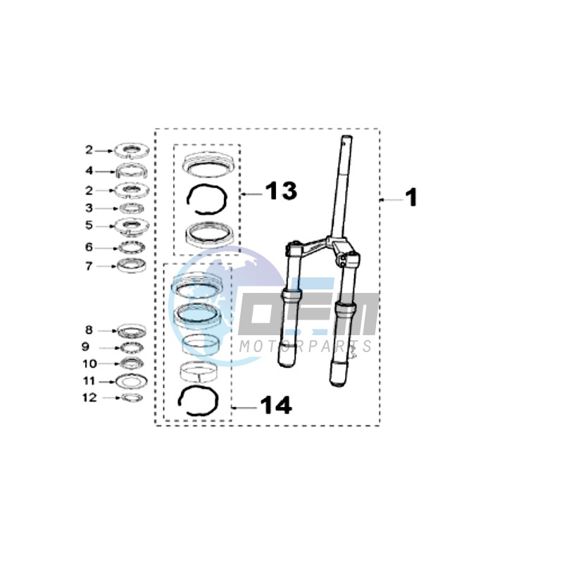 FRONT FORK / STEERINGHEAD 6,35