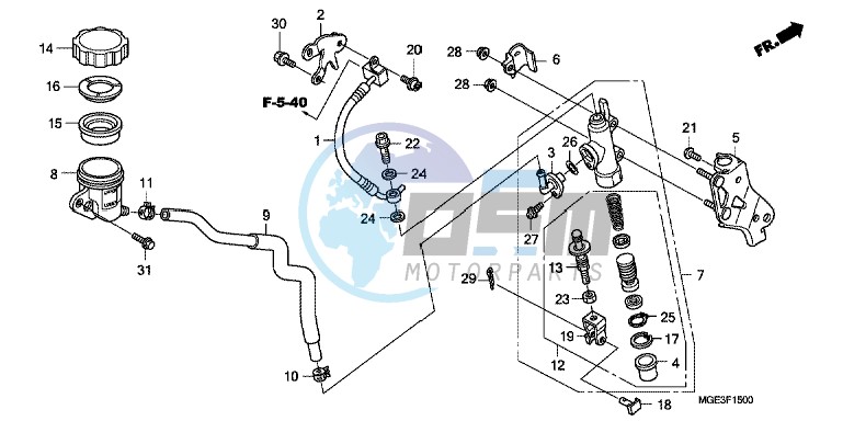 RR. BRAKE MASTER CYLINDER