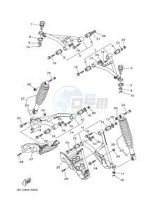 YFM700FWAD YFM70GPLG GRIZZLY EPS SE (B318) drawing FRONT SUSPENSION & WHEEL