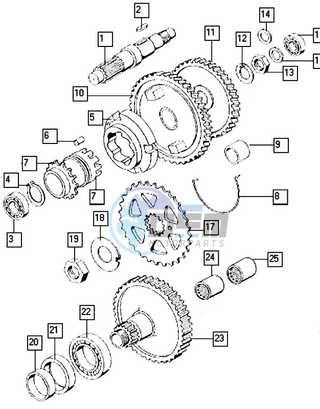 Countershaft-mainshaft