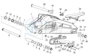 SHIVER 900 E4 ABS NAVI (NAFTA) drawing Swing arm