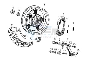 HUNTER - 50 cc drawing REAR WHEEL