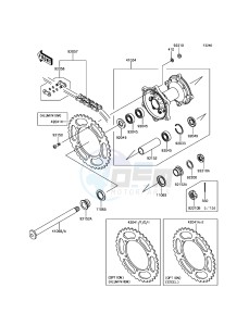 KLX450R KLX450AHF EU drawing Rear Hub