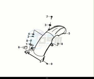 SYMPHONY 50 (XF05W1-EU) (E5) (M1) drawing RR. MUDGUARD