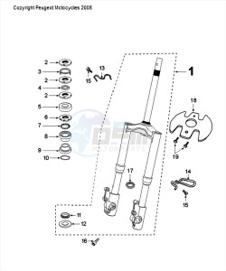 FIGHT 4 50 2T PURE drawing FORKS AND STEERING