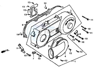 SUPER DUKE 125 drawing CRANKCASE COVER LEFT