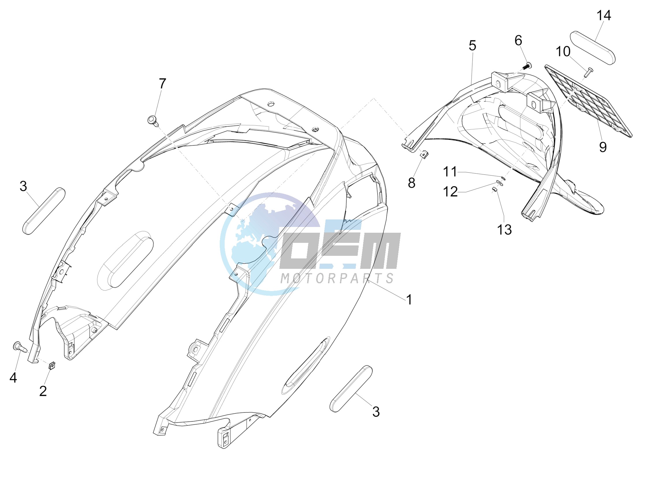 Rear cover - Splash guard