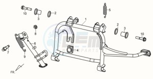 TONIK 50 drawing CENTRAL STAND -SIDE STAND- KICKSTARTER PEDAL