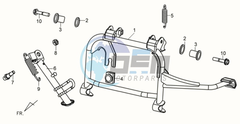 CENTRAL STAND -SIDE STAND- KICKSTARTER PEDAL