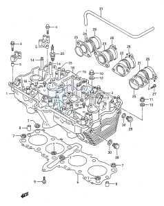 GSX-R750 (E28) drawing CYLINDER HEAD