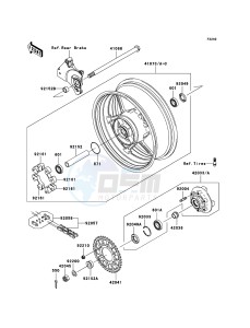 Z750 ZR750L8F GB XX (EU ME A(FRICA) drawing Rear Hub