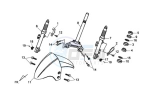 SYMPHONY SR50 drawing FRONT FENDER / FRONT FORK/ STEERING HEAD BEARING