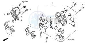 CBR1000RR9 Europe Direct - (ED / MME) drawing FRONT BRAKE CALIPER