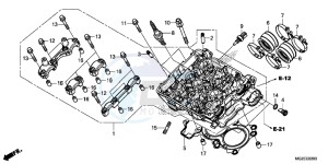 CB500FAF CB500F UK - (E) drawing CYLINDER HEAD