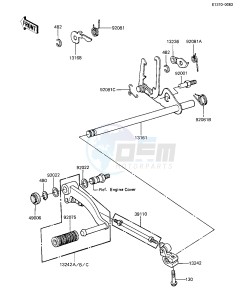 ZX 1100 A [GPZ] (A1-A2) [GPZ] drawing GEAR CHANGE MECHANISM