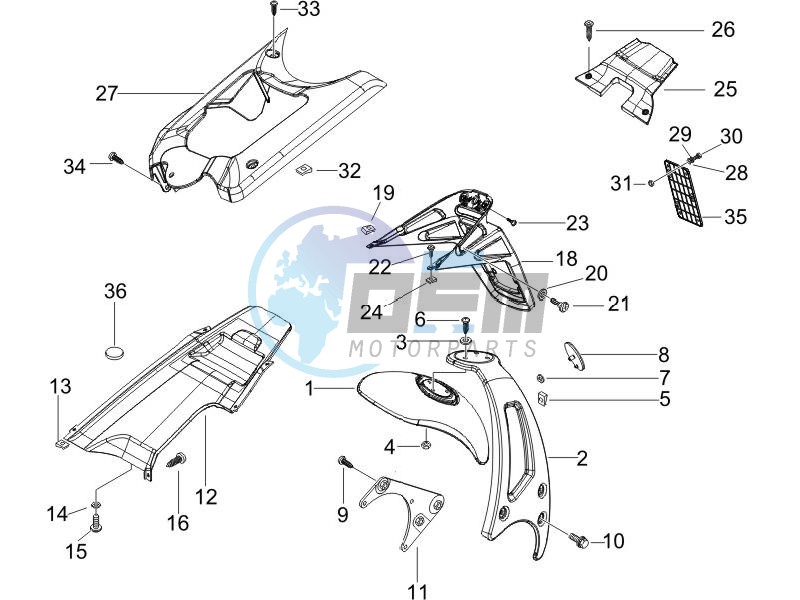 Rear cover - Splash guard