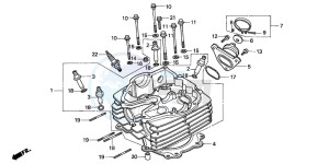 XR600R drawing CYLINDER HEAD