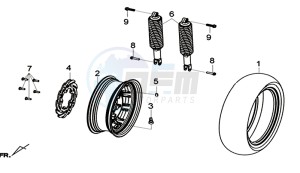 JOYMAX Z 125 (LW12W1-EU) (L9-M0) drawing R. WHEEL - RR  CUSHION