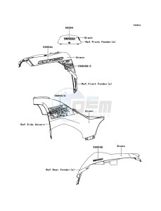 KVF650_4X4 KVF650FCF EU drawing Decals(Green)