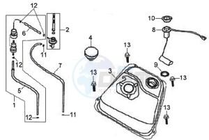 SYMPHONY 125 drawing FUEL TANK - FUEL CUT