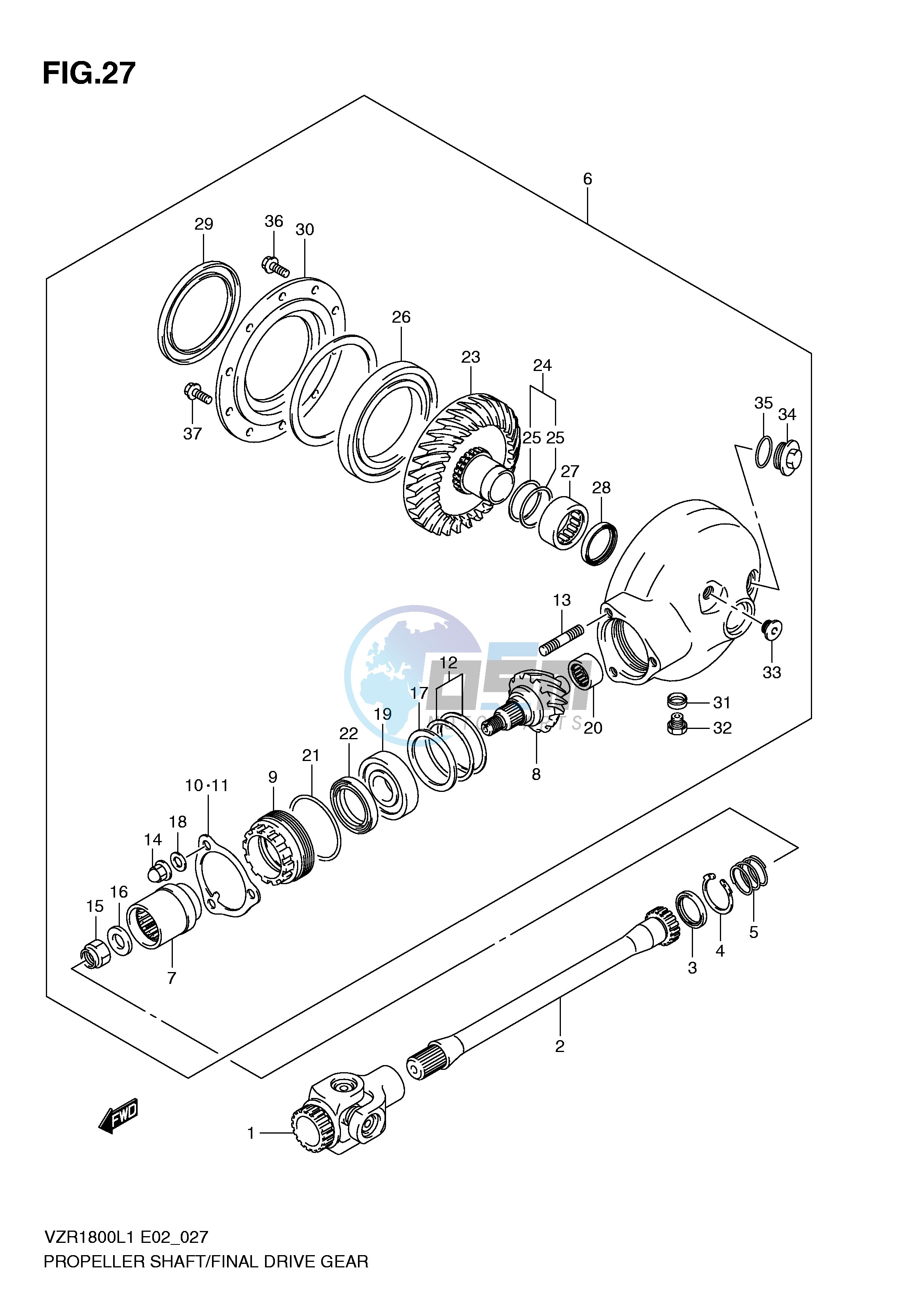 PROPELLER SHAFT FINAL DRIVE GEAR (VZR1800L1 E19)