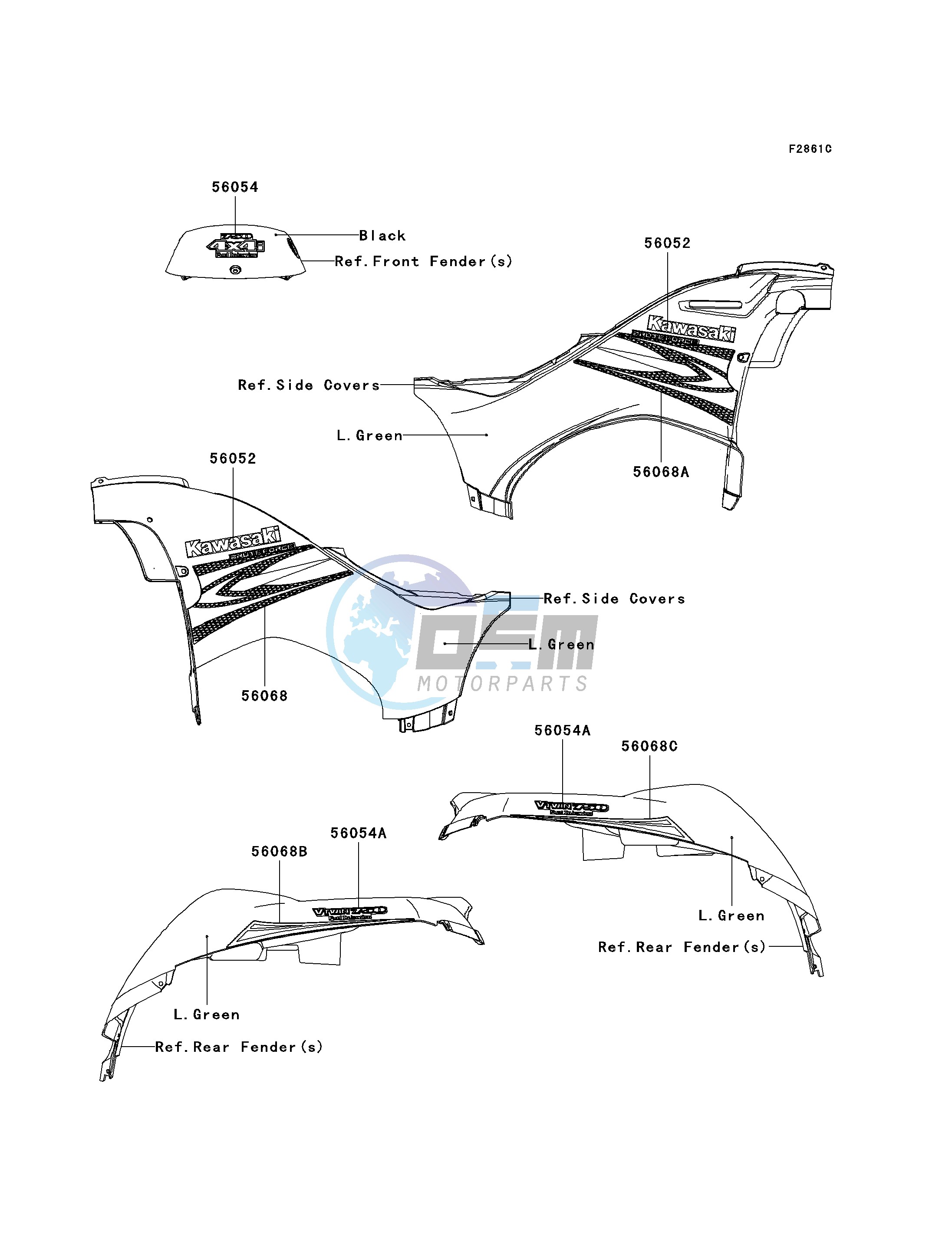 DECALS-- L.GREEN- --- D8F- -