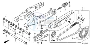 CB600F3A France - (F / CMF ST 25K) drawing SWINGARM