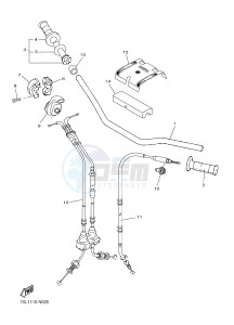 YZ450F (B118 B119 B11A B11B) drawing STEERING HANDLE & CABLE