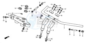 VT750DC SHADOW SPIRIT drawing HANDLE PIPE/TOP BRIDGE