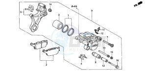 CBR900RR FIRE BLADE drawing REAR BRAKE CALIPER